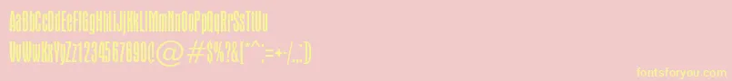フォントApicallightc – 黄色のフォント、ピンクの背景