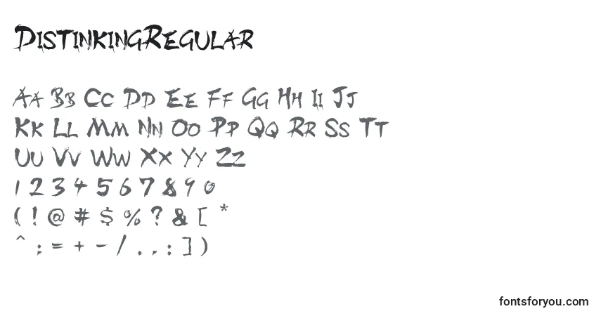 Шрифт DistinkingRegular – алфавит, цифры, специальные символы