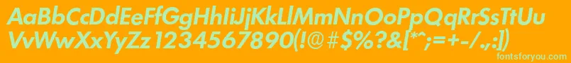 LimerickserialBolditalic Font – Green Fonts on Orange Background