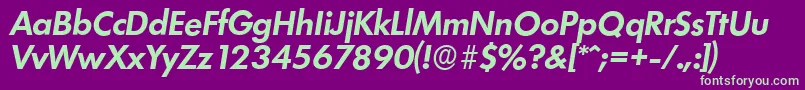 LimerickserialBolditalic Font – Green Fonts on Purple Background