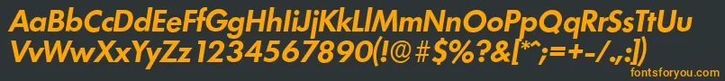 フォントLimerickserialBolditalic – 黒い背景にオレンジの文字