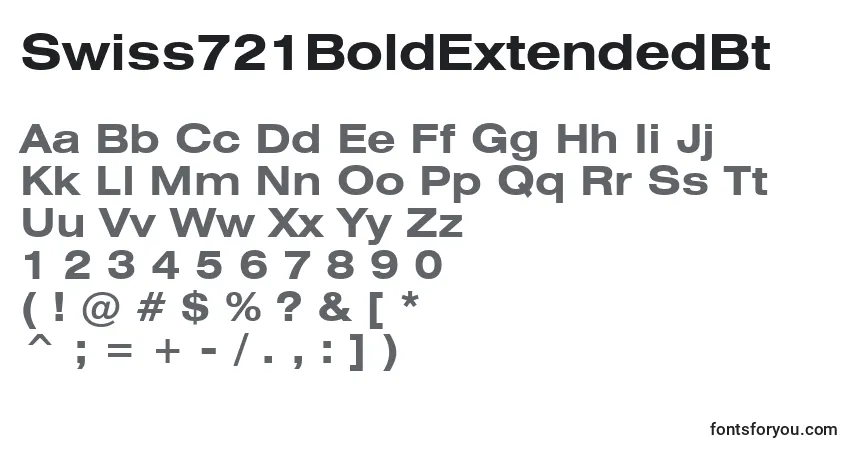 Czcionka Swiss721BoldExtendedBt – alfabet, cyfry, specjalne znaki