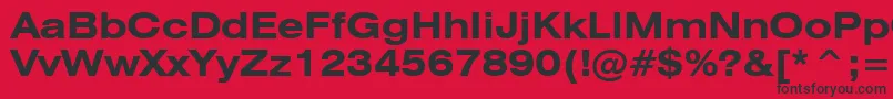 Swiss721BoldExtendedBt-Schriftart – Schwarze Schriften auf rotem Hintergrund