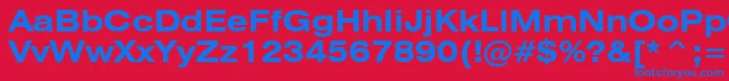 Swiss721BoldExtendedBt Font – Blue Fonts on Red Background