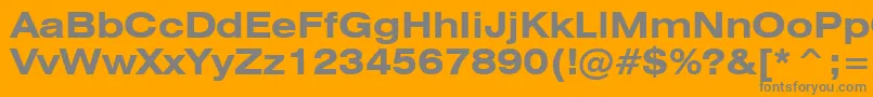 Swiss721BoldExtendedBt Font – Gray Fonts on Orange Background