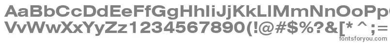 Swiss721BoldExtendedBt Font – Gray Fonts on White Background