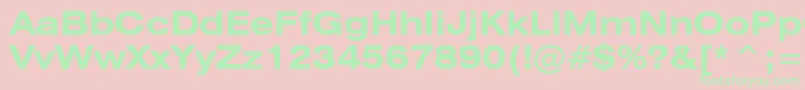 Fonte Swiss721BoldExtendedBt – fontes verdes em um fundo rosa