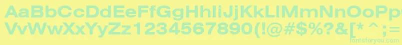 Swiss721BoldExtendedBt Font – Green Fonts on Yellow Background