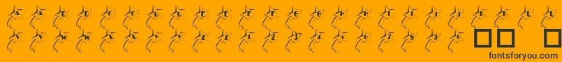 101ShootingStarz-Schriftart – Schwarze Schriften auf orangefarbenem Hintergrund
