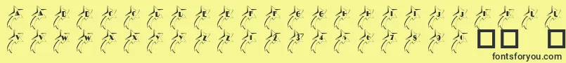 101ShootingStarz-fontti – mustat fontit keltaisella taustalla