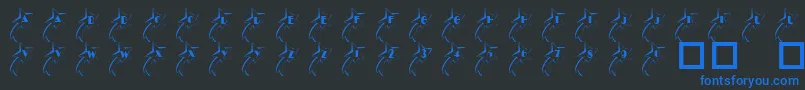 101ShootingStarz-fontti – siniset fontit mustalla taustalla
