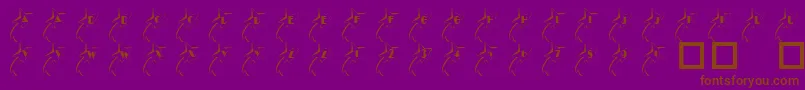 101ShootingStarz-Schriftart – Braune Schriften auf violettem Hintergrund