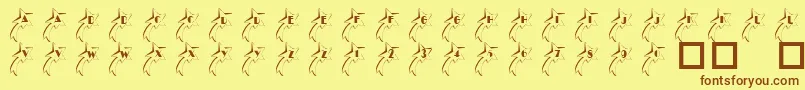 101ShootingStarz-fontti – ruskeat fontit keltaisella taustalla