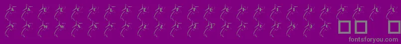 フォント101ShootingStarz – 紫の背景に灰色の文字
