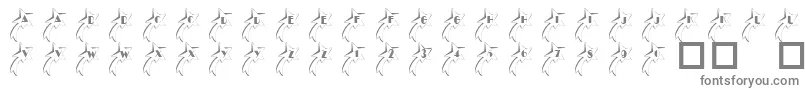 101ShootingStarz-fontti – harmaat kirjasimet valkoisella taustalla