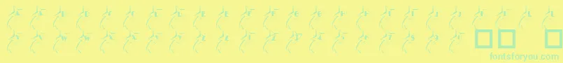 フォント101ShootingStarz – 黄色い背景に緑の文字