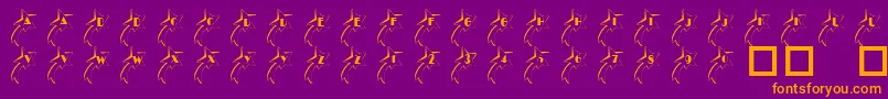 フォント101ShootingStarz – 紫色の背景にオレンジのフォント