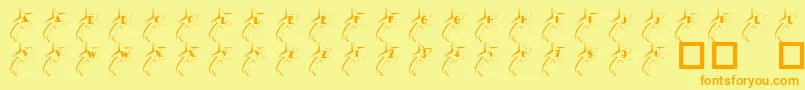 101ShootingStarz-fontti – oranssit fontit keltaisella taustalla