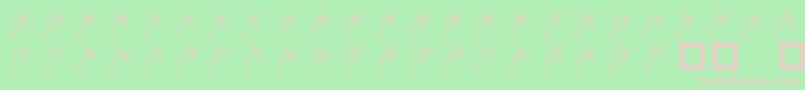 101ShootingStarz-fontti – vaaleanpunaiset fontit vihreällä taustalla