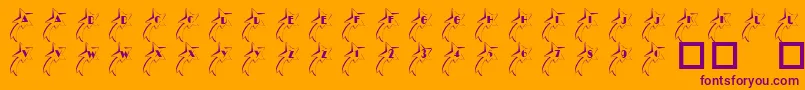 101ShootingStarz-Schriftart – Violette Schriften auf orangefarbenem Hintergrund