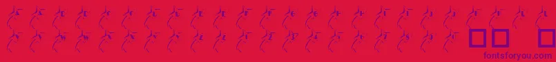 101ShootingStarz-Schriftart – Violette Schriften auf rotem Hintergrund