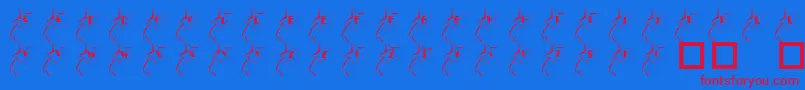 101ShootingStarz-fontti – punaiset fontit sinisellä taustalla