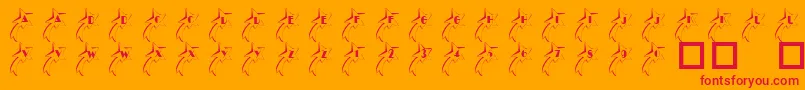 101ShootingStarz-Schriftart – Rote Schriften auf orangefarbenem Hintergrund
