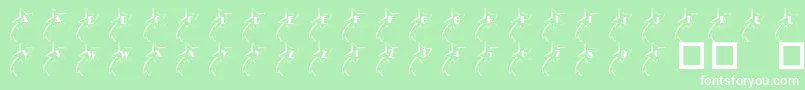 Czcionka 101ShootingStarz – białe czcionki na zielonym tle