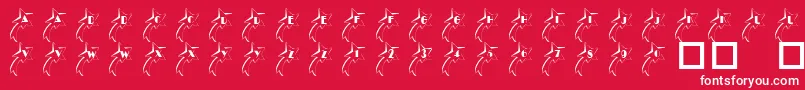 101ShootingStarz-Schriftart – Weiße Schriften auf rotem Hintergrund