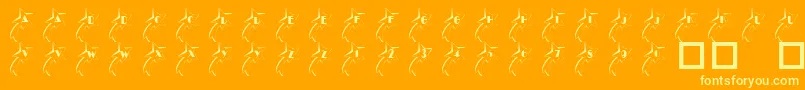 Шрифт 101ShootingStarz – жёлтые шрифты на оранжевом фоне