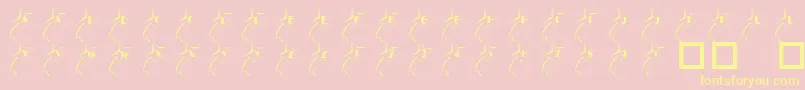フォント101ShootingStarz – 黄色のフォント、ピンクの背景