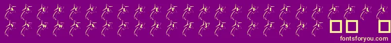 101ShootingStarz-fontti – keltaiset fontit violetilla taustalla