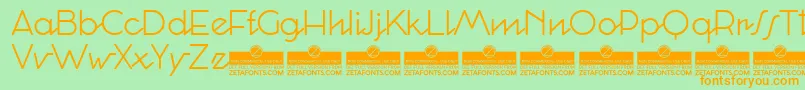 Police CocosignumCorsivoItalicoLightTrial – polices orange sur fond vert