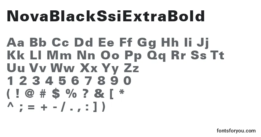 A fonte NovaBlackSsiExtraBold – alfabeto, números, caracteres especiais