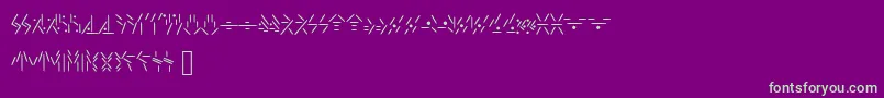 FallkharRunes Font – Green Fonts on Purple Background