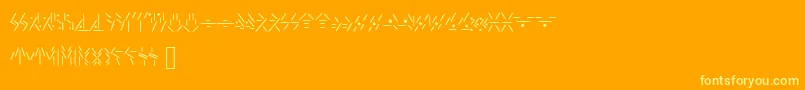 FallkharRunes Font – Yellow Fonts on Orange Background