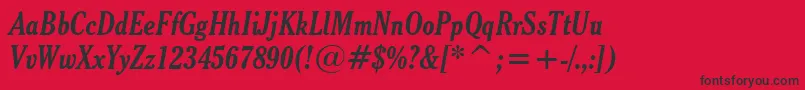 CheltenhamBoldCondensedItalicBt Font – Black Fonts on Red Background