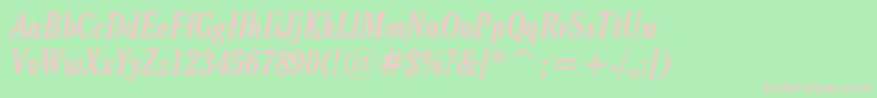 CheltenhamBoldCondensedItalicBt Font – Pink Fonts on Green Background