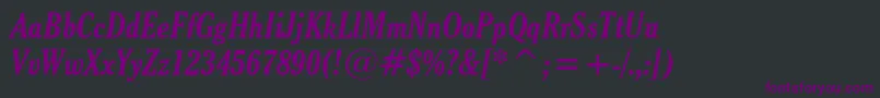 CheltenhamBoldCondensedItalicBt Font – Purple Fonts on Black Background
