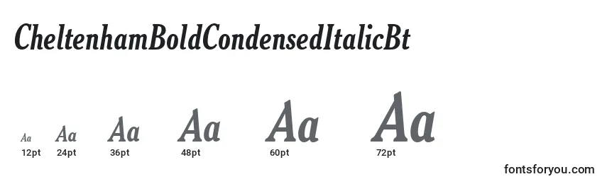 CheltenhamBoldCondensedItalicBt Font Sizes
