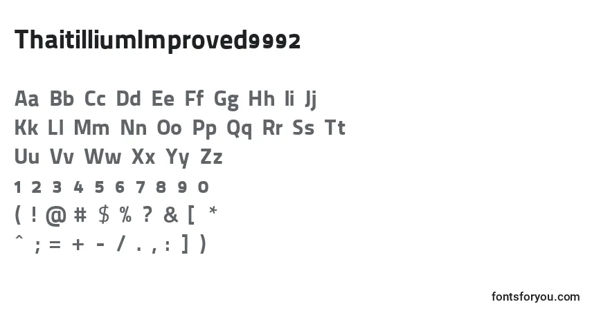 Czcionka ThaitilliumImproved9992 – alfabet, cyfry, specjalne znaki