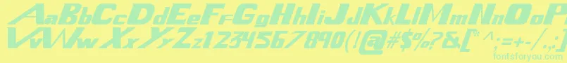 XenogearsFont Font – Green Fonts on Yellow Background