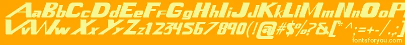 XenogearsFont Font – Yellow Fonts on Orange Background