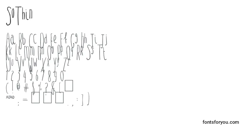 Шрифт SoThin (105237) – алфавит, цифры, специальные символы