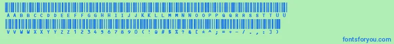 Code3x-fontti – siniset fontit vihreällä taustalla