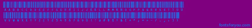 Code3x-fontti – siniset fontit violetilla taustalla