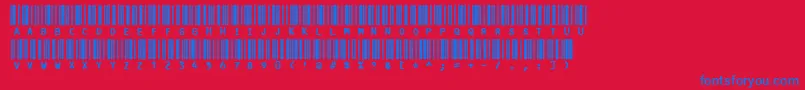 Czcionka Code3x – niebieskie czcionki na czerwonym tle