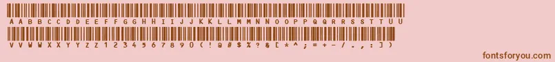 Czcionka Code3x – brązowe czcionki na różowym tle