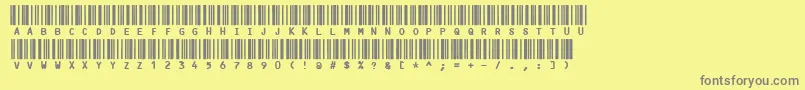 Code3x-Schriftart – Graue Schriften auf gelbem Hintergrund