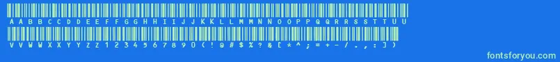 Czcionka Code3x – zielone czcionki na niebieskim tle